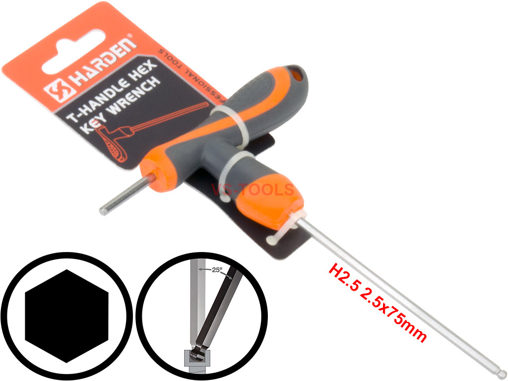 2.5mm THandle Hexagon Torque 6 Point Hex Key CRV Screwdriver